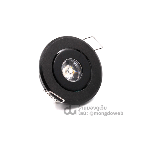 ไฟดาวน์ไลท์ ไฟฝังฝ้า Downlight LED 1W (บอดี้สีดำ)