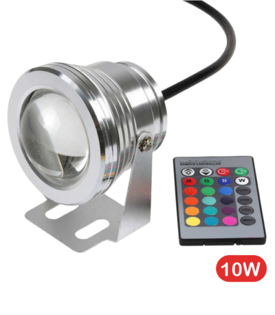 ไฟใต้น้ำ 10W DC12V RGB รุ่นกันน้ำIP67 พร้อมรีโมทเปลี่ยนสี